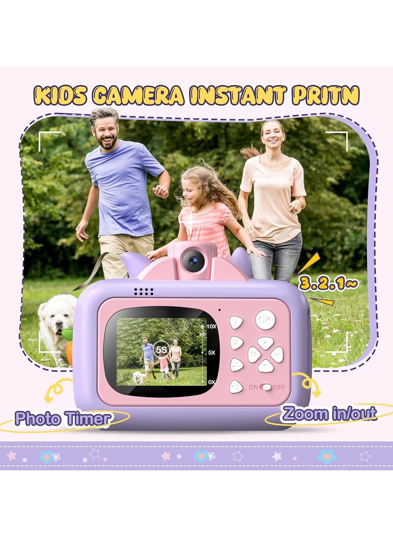 AROAQ Kids Camera Instant Print,Instant Print Camera for Kids 6-8 Birthday Kids Toddler Camera Selfie Digital Video Camera Refill Paper & 32G SD Card - Image 4
