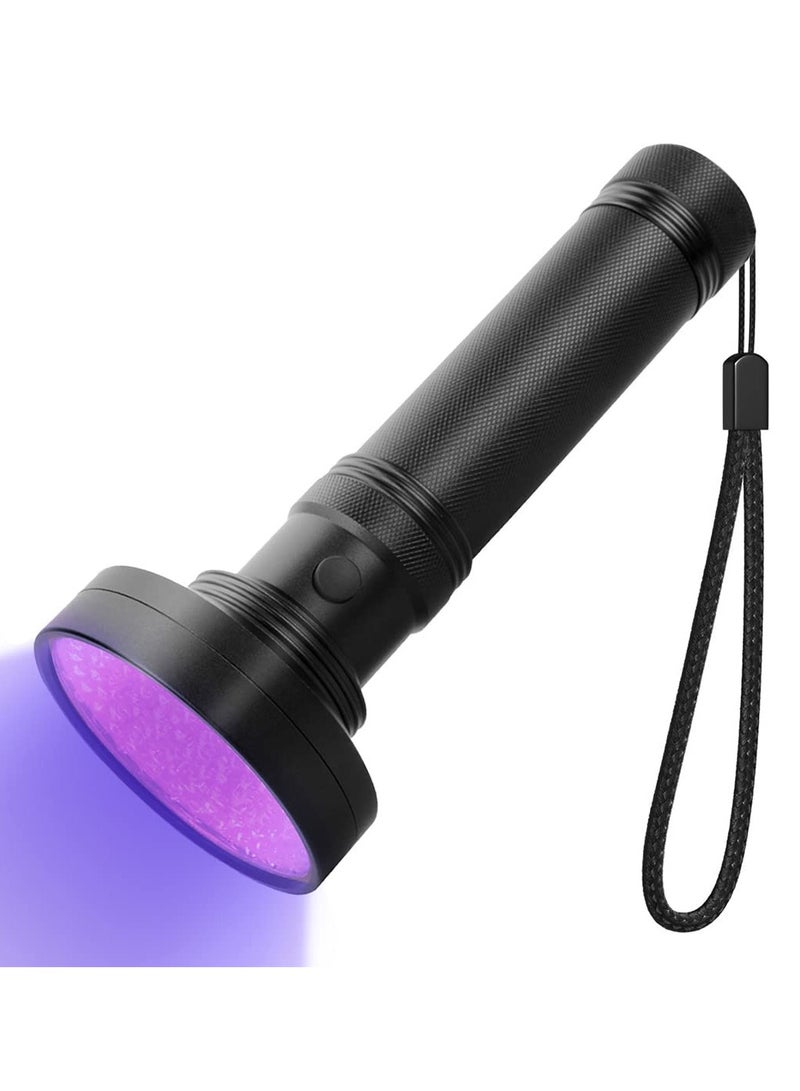 UV Flashlight Powerful Large 100 LED Black Light Flashlight Super Bright Blacklight Flashlight UV Light Pet Urine Detector Light Use for Dog Cat Urine Detection Scorpions Resin Curing - Image 1