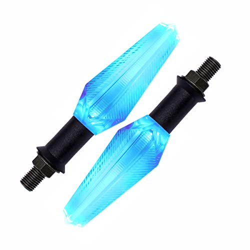 SORAX LED Turn Signal Indicator Blinker Light Transparent Crystal Material Waterproof Universal for All Bikes (Blue) (Pack of 2) - Image 1