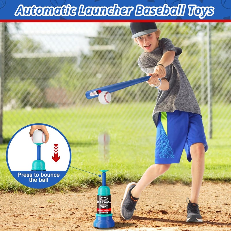 Handwell 3-in-1 T Ball Set for Kids: Hanging Batting Tee + T Ball Stand Set Auto BaseBall Launcher for Toddlers & Youth Adjustable Height with 2 Bats 6 balls Outdoor&Indoor Toys Sports Gifts for 3-12 years old - Image 4