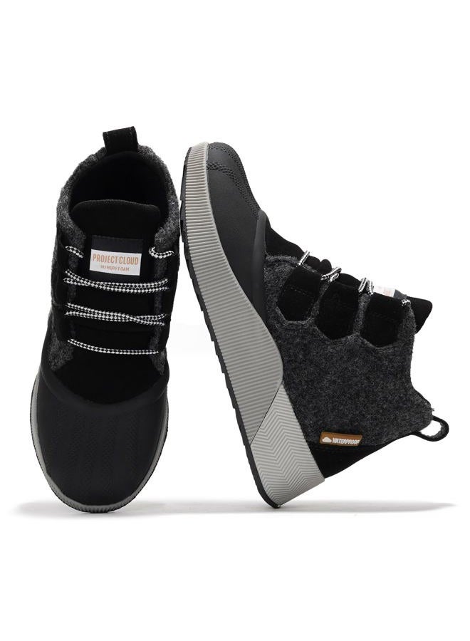 Project Cloud Waterproof Boots for Women - Memory Foam Winter Boots for Women, Non-Slip Snow Boots & Winter Shoes, Womens Boots Shoes Women Footwear - Women Boots Shoe Lace (Rhianon, BLK, 8.5) - Image 1