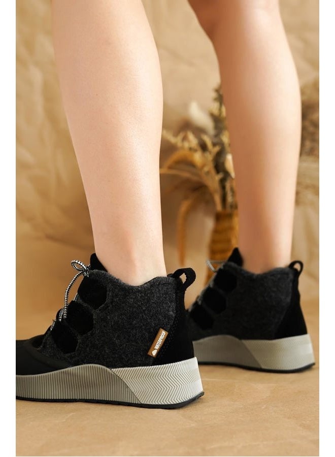 Project Cloud Waterproof Boots for Women - Memory Foam Winter Boots for Women, Non-Slip Snow Boots & Winter Shoes, Womens Boots Shoes Women Footwear - Women Boots Shoe Lace (Rhianon, BLK, 8.5) - Image 2