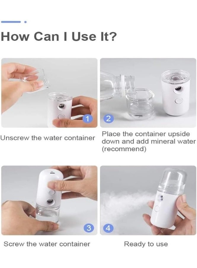 Portable Nano Facial Mist Sprayer, USB Rechargeable Face Mister with 30ml Water Tank for Skin Hydration, Makeup Refresh and Eyelash Extension Care, Assorted Colors - Image 2