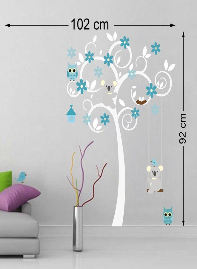 Walltech مجموعة ملصقات جدارية من Walltech مكونة من 4 قطع: زينة ترحيبية على شكل كرمة (76 × 46 سم)، شجرة لطيفة مع زهور وحيوانات (92 × 102 سم)، ماخانشور (60 × 40 سم)، فرقة موسيقية شعبية (11 × 15 سم) - مصنوعة من الفينيل - Image 3