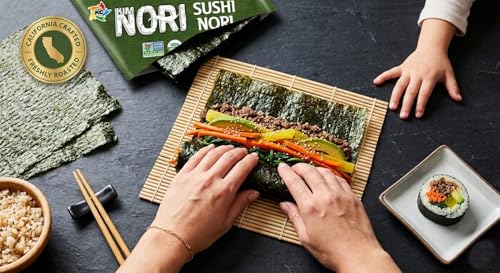 Kimnori Organic Roasted Seaweed Sushi Nori Sheets 10 sheets 25g  Professional Grade Full Size Nori for Sushi  Kimbap  California Crafted Keto  Vegan Superfood  USDA Organic NonGMO  GlutenFree - Image 5