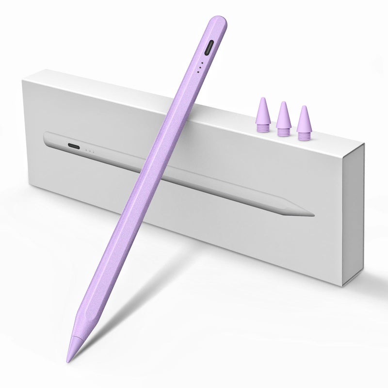 MEKO Stylus Pen for iPad W/Palm Rejection Tilt Sensitivity,13Mins Fully Charged,MEKO Active Apple Pencil iPad Pen Compatible W/iPad 6/7/8/9/10,iPad Pro12.9&11"/M4,iPad Air3/4/5/6,iPad mini5/6-Purple - Image 1