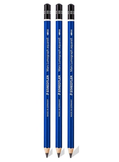 STAEDTLER Staedtler Mars Lumograph Pencils 8B Pack of 3 Nos  - Image 1
