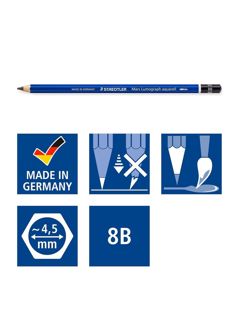 STAEDTLER Staedtler Mars Lumograph Pencils 8B Pack of 3 Nos  - Image 5