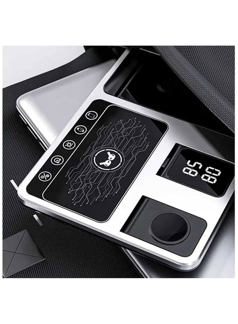 GREEN LION 4 in 1 Wireless Charging Station / Built-In Safety / Innovative Design / Charge Three Devices at Once / Fast Charging / Digital Clock / One Touch Automatic Lift - Grey - Image 2