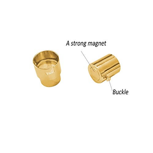 MOAMUN 20PCS Cord End Caps for Jewelry Making, Magnetic Clasps for Leather with Locking Leather Rope Necklace/Bracelet Buckle(Silver+Gold 3mm) - Image 4