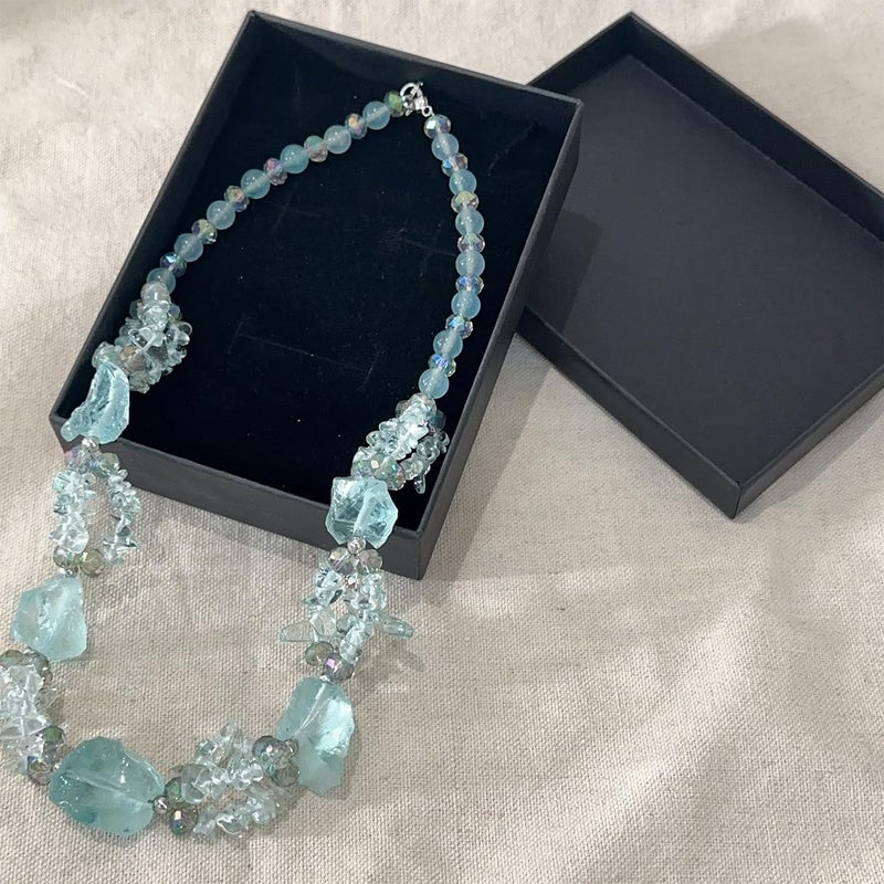 Excefore Boho Chunky Beaded Necklace Set with Natural Stones – Handmade Layered Jewelry for Women, Trendy Summer Fashion Accessory, Durable Lightweight Gift Idea for Casual & Bohemian Outfits - Image 4