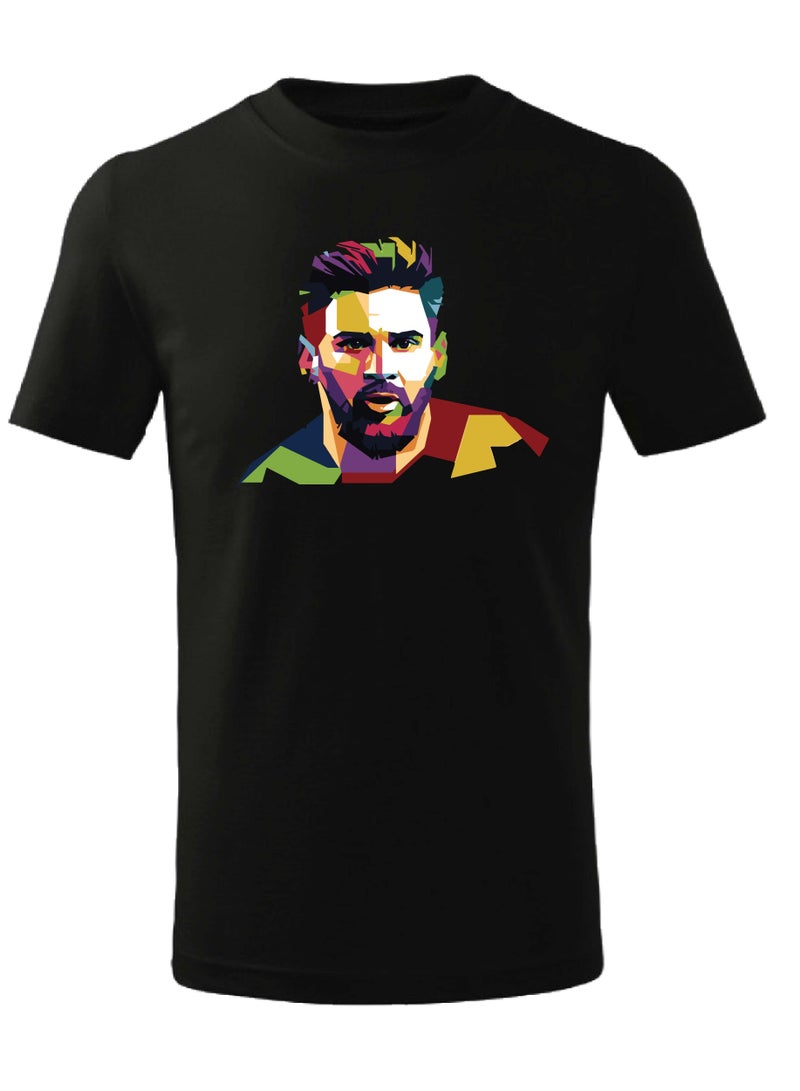 PRINTSHOP4ME Argentina Soccer Printed Round neck cotton T-shirt for Sports fan unisex Adults and Kids (Black) - Image 1