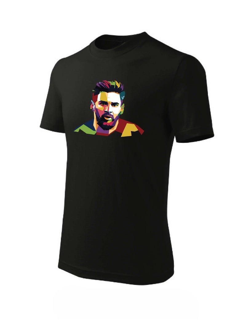 PRINTSHOP4ME Argentina Soccer Printed Round neck cotton T-shirt for Sports fan unisex Adults and Kids (Black) - Image 2