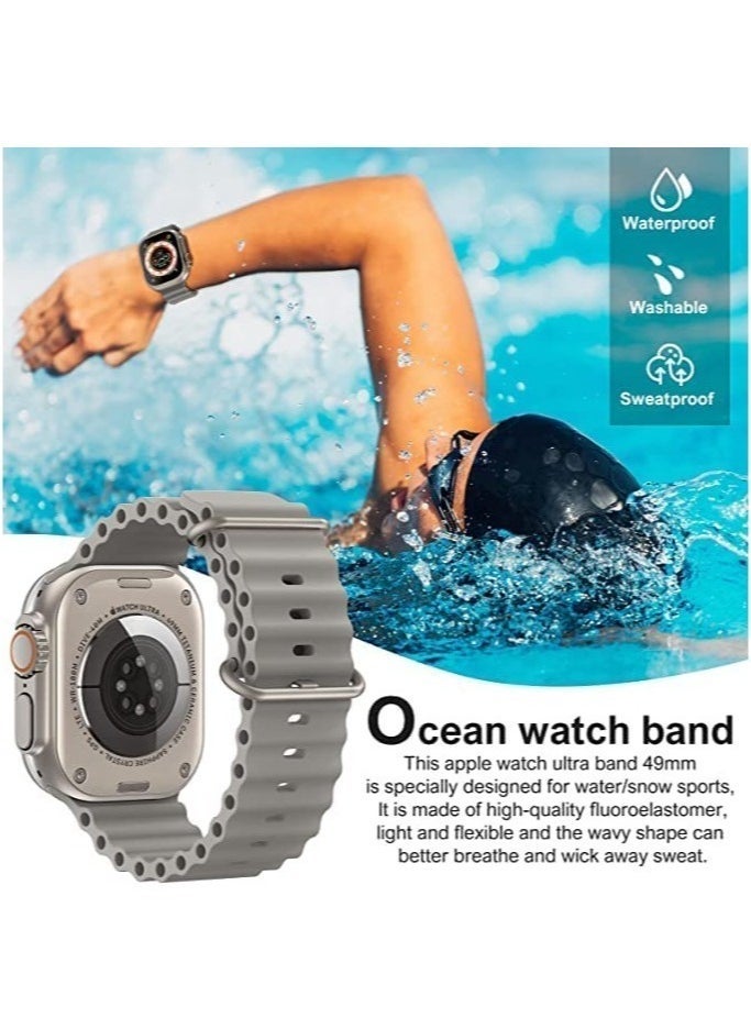 ELTRAZONE - 4 Pack Sport New Silicone Band Compatible with Apple Watch Ultra Ocean 42/44/45/49mm Strap for iWatch Series Ultra 8 7 6 5 SE - Image 1