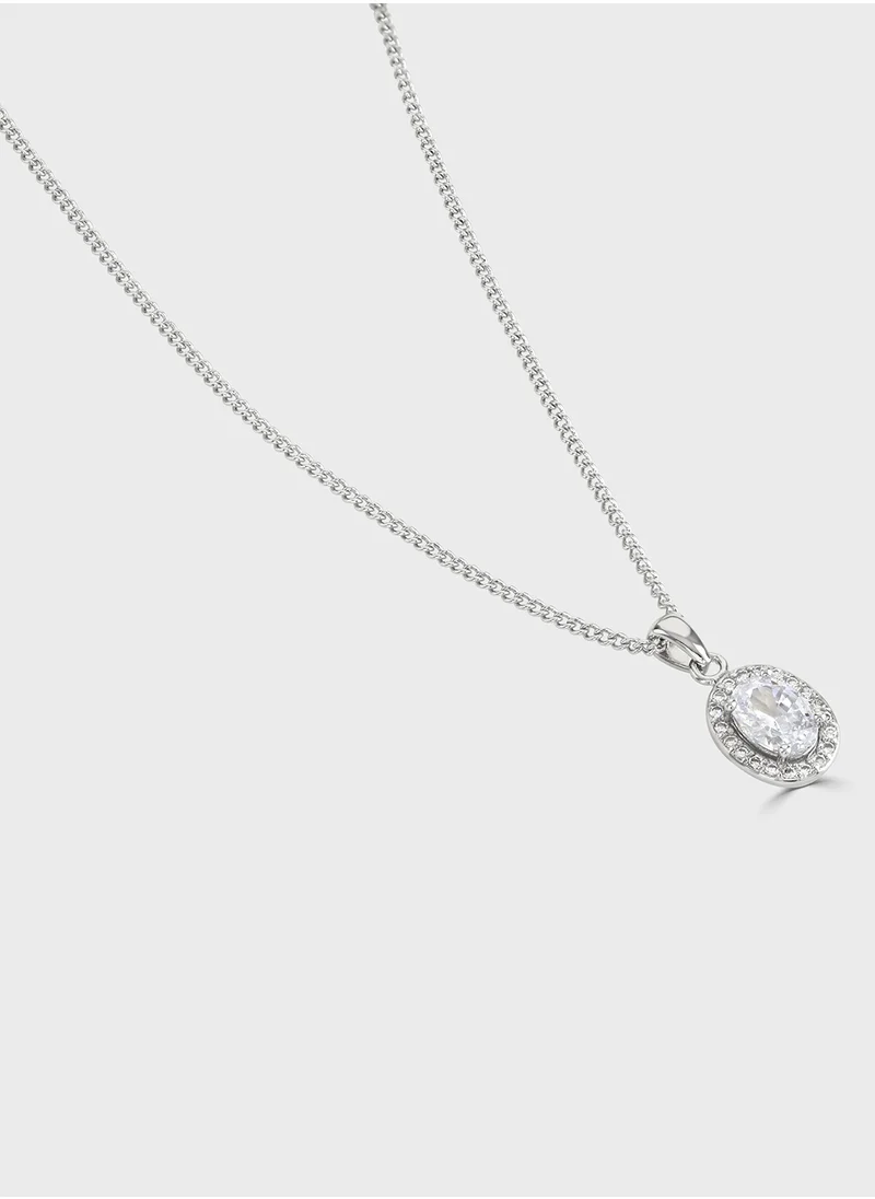 باكلي لندن Clear Oval Halo Pendant