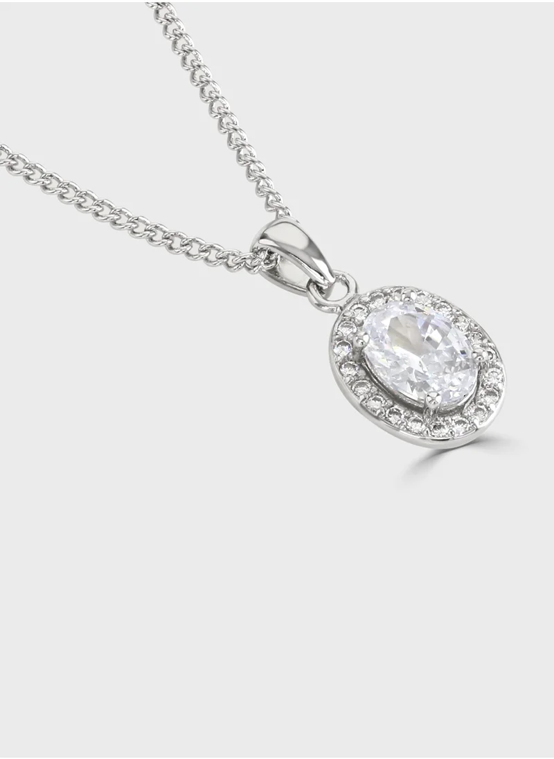 باكلي لندن Clear Oval Halo Pendant