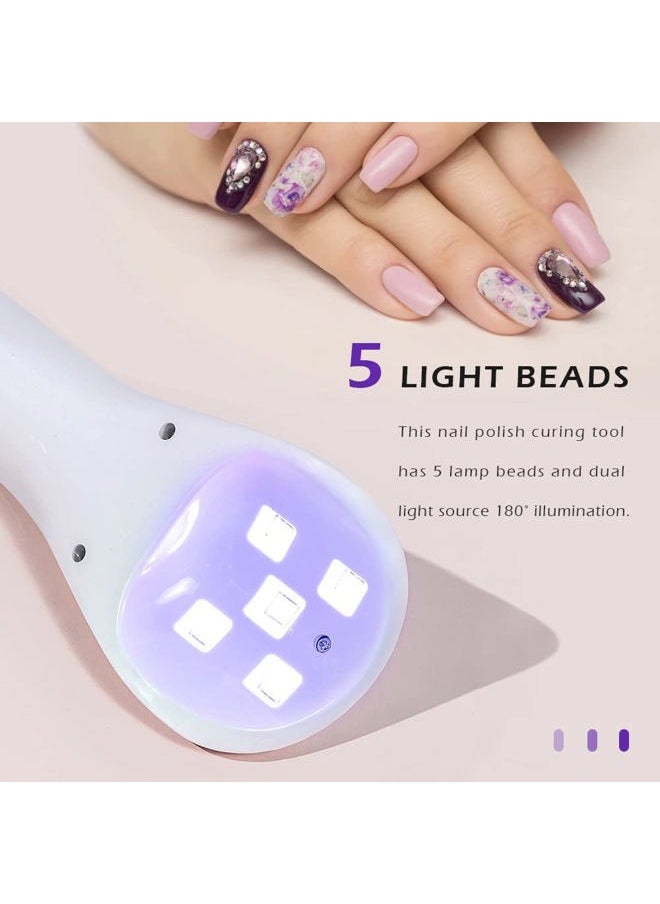 SMALLSHS - Handheld UV Light for Gel Nails, Portable Mini Nail Lamp LED Flash Nail Curing Polish Rechargeable Nail Dryer Resin Art Fast-Dry Machine 5V USB Home DIY - Image 1