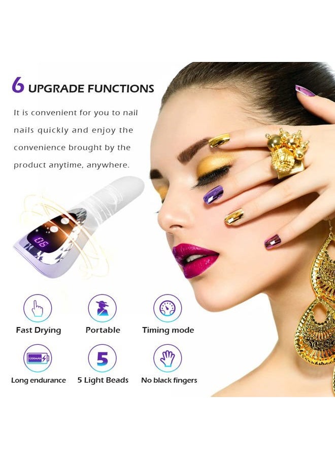 SMALLSHS - Handheld UV Light for Gel Nails, Portable Mini Nail Lamp LED Flash Nail Curing Polish Rechargeable Nail Dryer Resin Art Fast-Dry Machine 5V USB Home DIY - Image 1