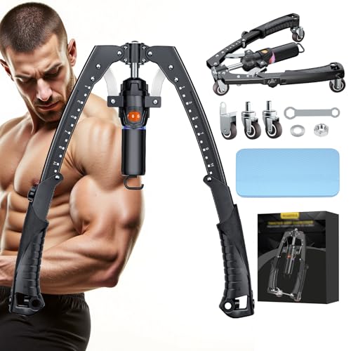 WAKISA Twister Arm Trainer, 3 in 1 Hydraulic Power Chest Workout Equipment with Ab Roller Wheels and Hooks, Adjustable 22-440lbs Arm Trainer for Men Women, Home Gym Equipment for Full Body Strength Training - Image 1