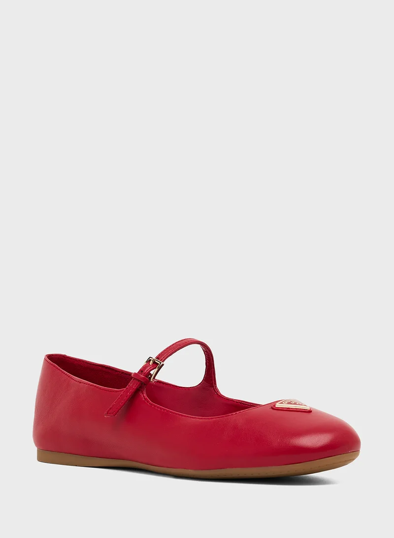 GUESS Close Toe Ankle Strap Ballerinas