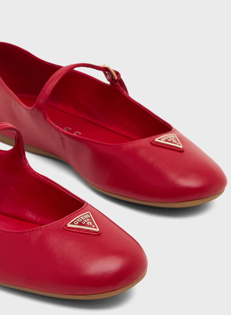 GUESS Close Toe Ankle Strap Ballerinas
