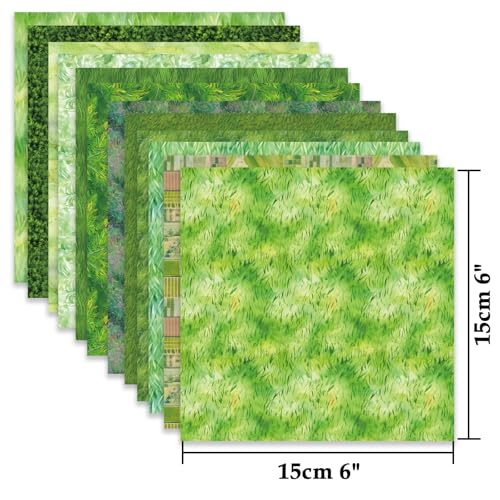Wanshui Scrapbook Paper,24 Sheets 6"x 6" Vintage Scrapbook Supplies,Single-Sided Pattern Decorative Cardstock Paper for Junk Journal,Card Making,DIY Album, Art Journaling,Decoupage Craft,Green Grassland - Image 2