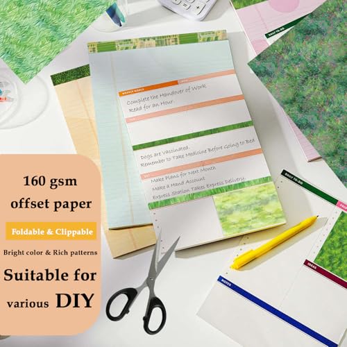 Wanshui Scrapbook Paper,24 Sheets 6"x 6" Vintage Scrapbook Supplies,Single-Sided Pattern Decorative Cardstock Paper for Junk Journal,Card Making,DIY Album, Art Journaling,Decoupage Craft,Green Grassland - Image 5