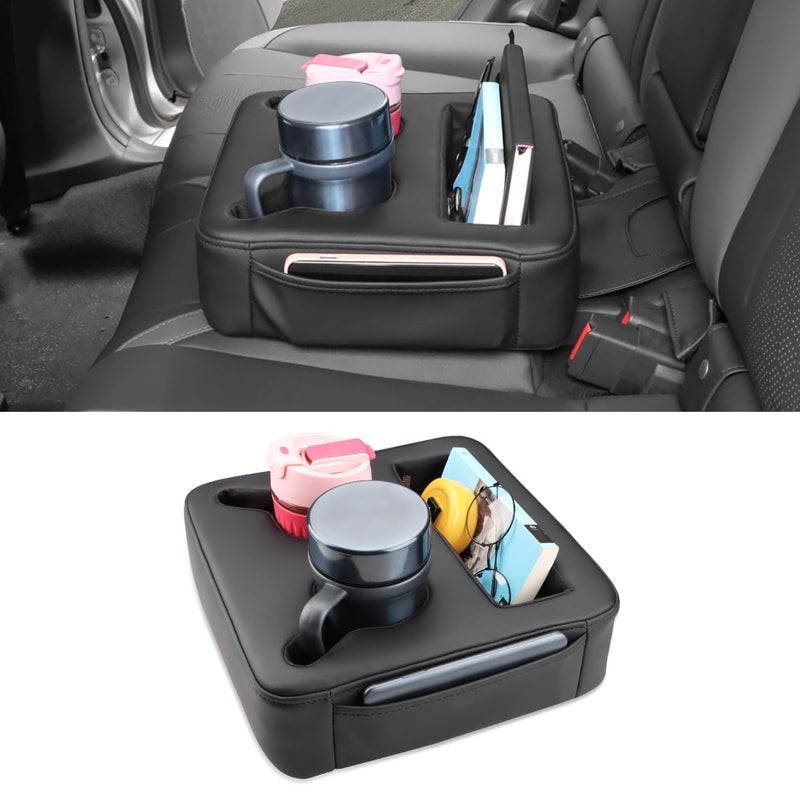 MARCHFA Car Seat Organizer - Black Universal Car Backseat Accessories with 2 Cup Holders - Image 1
