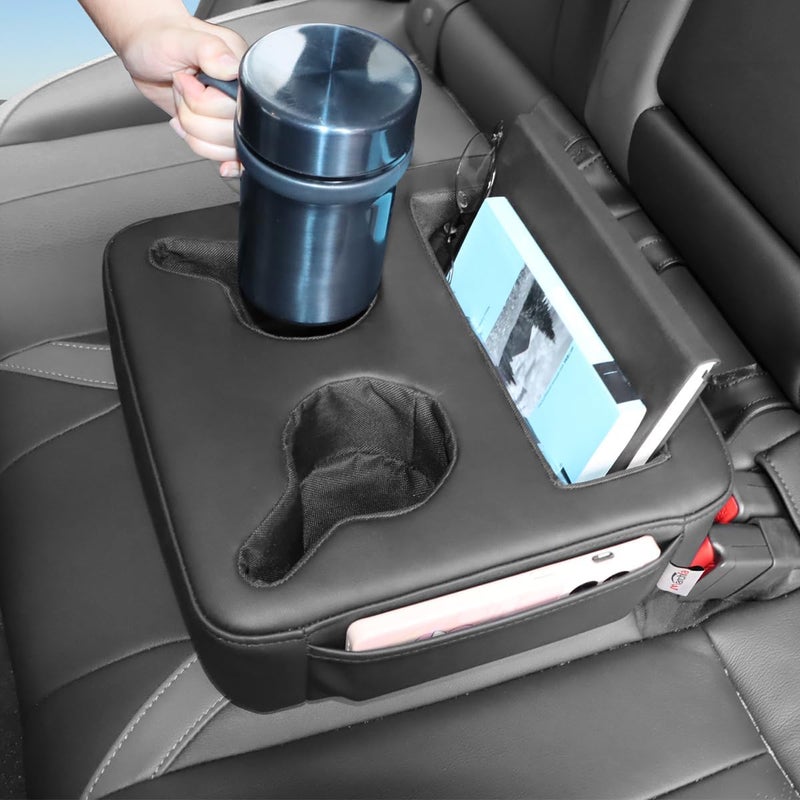 MARCHFA Car Seat Organizer - Black Universal Car Backseat Accessories with 2 Cup Holders - Image 5