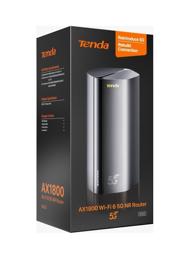 Tenda AX1800 Wi-Fi 6 5G NR Router - 5G03(1Unit) Black - Image 2