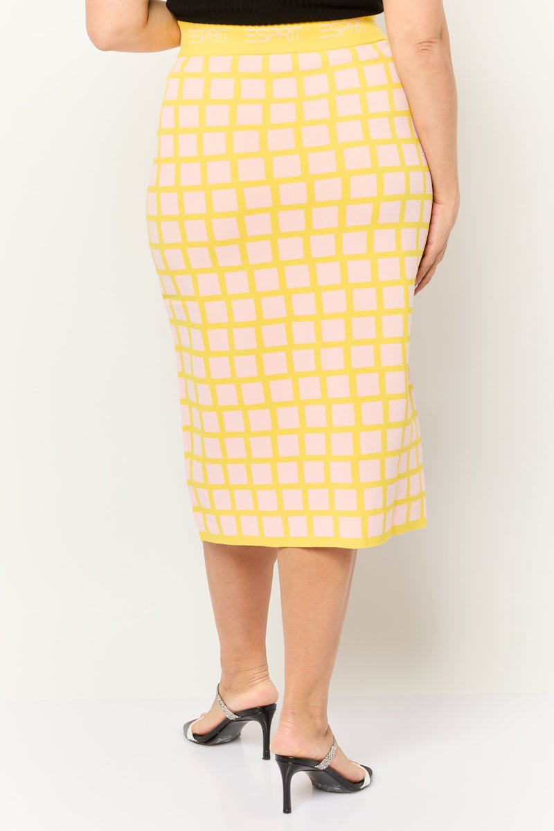 ESPRIT Women Grid Pattern Midi Skirt, Multicolor - Image 2