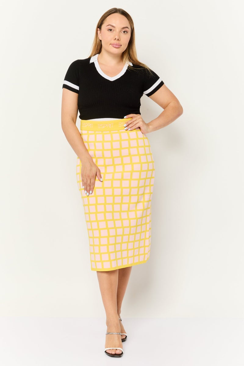 ESPRIT Women Grid Pattern Midi Skirt, Multicolor - Image 4
