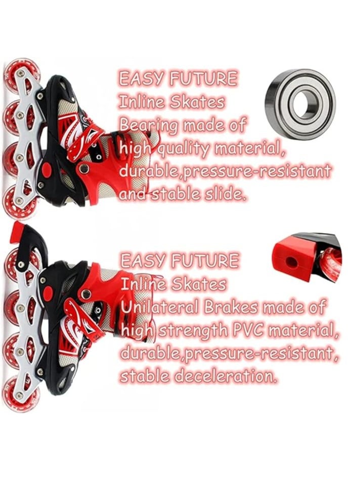 SportQ - SportQ Adjustable Comfortable Skateboard Set with LED Front Wheel and Single Row Wheels Adjustable to 4 Wheels, Skate Shoes for Beginners, Kids and Teens - Image 1