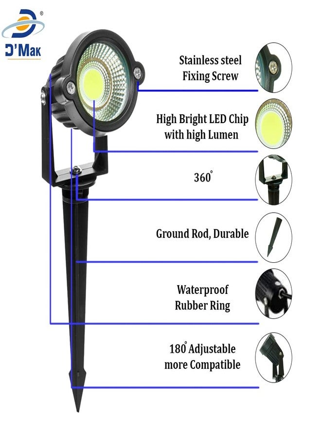 D'Mak DMAK Multi Traders 3W LED Garden Light - Black, Blue,Aluminium Die Cast, IP65 Waterproof, Rustproof Lights for Garden, Parking Area, Malls, - Image 4
