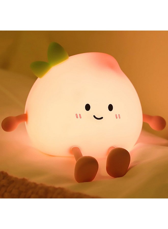 AVEKI Night Light for Kids, Cute Peach Soft Silicone Nursery Light with 7 Colors & 3 Levels Adjustable Warm Light, Rechargeable Touch Control Pat Light, Bedside Baby Night Light Gift for Kids (Multicolour) - Image 1