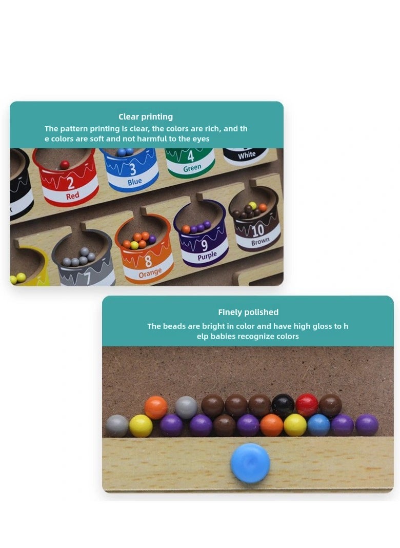 I LOVE KIDS - Magnetic Color and Number Maze Wooden Sorting and Counting Board Montessori Matching Toys Magnet Puzzle Game For Preschoolers Kids Boys Girls Ages 3+ - Image 1