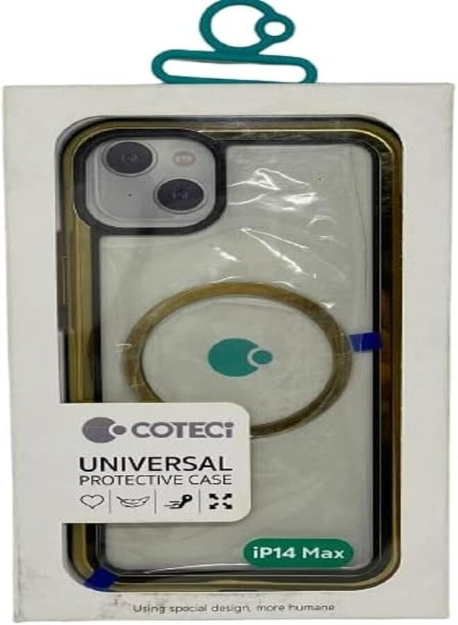 جراب شفاف جولد لهاتف آيفون 14 ماكس يدعم خاصية الماج سيف - Image 2