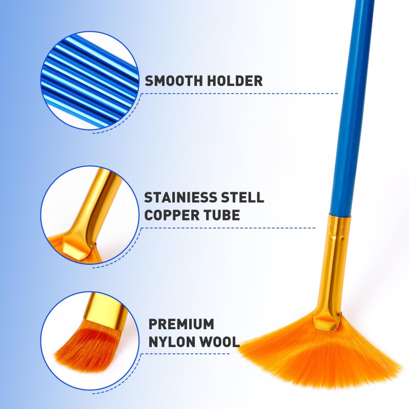 ESRICH 10PCS Paint Brushes,Paint Brush for Acrylic Painting,Acrylic Paint Brush Set for Oil Watercolor,Body Face Rock Canvas, Small Paint Brushes for Kids Adult Drawing - Image 3