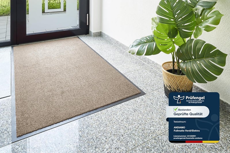 ANDIAMO Verdi Doormat - Dirt Trapper Mat for the House Entrance - Ideal as a Doormat Indoor or as a Doormat in Covered Outdoor Areas - Doormat for Front Door 80 x 120 cm Taupe - Image 3
