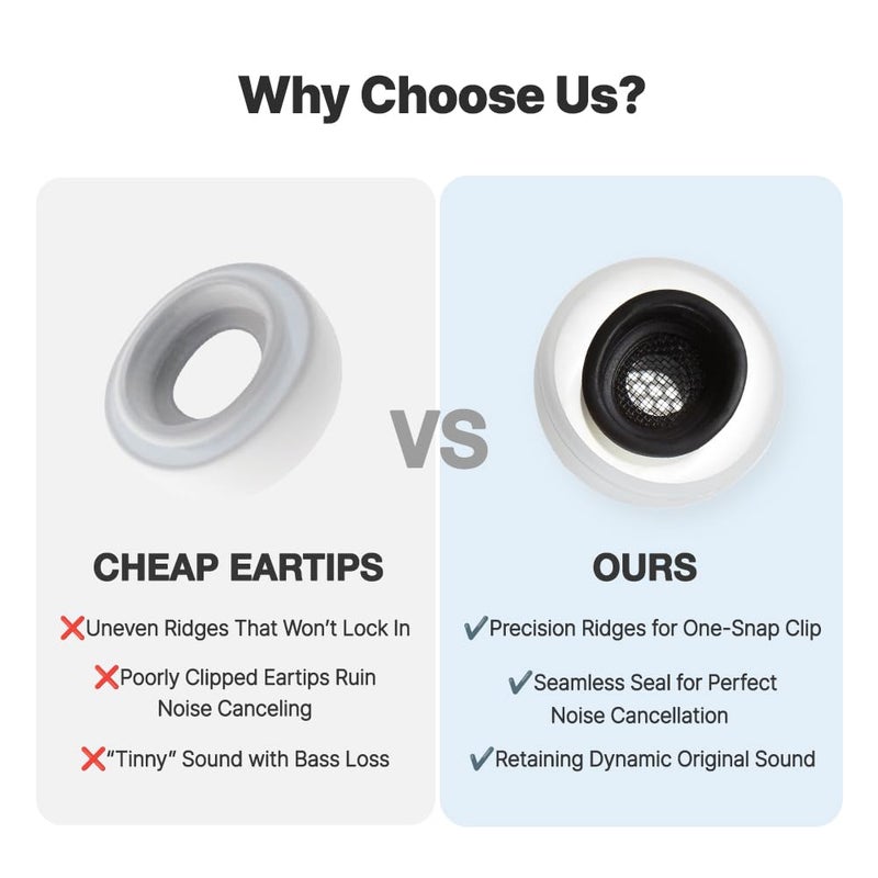 AZLA MAX لآيربودز برو الجيل 1 و 2 (M/ML/L) - بديل أطراف آيربود برو - أطراف آيربود برو مع سيليكون ممتاز، أطراف آيربود برو، أطراف آيربود - Image 3