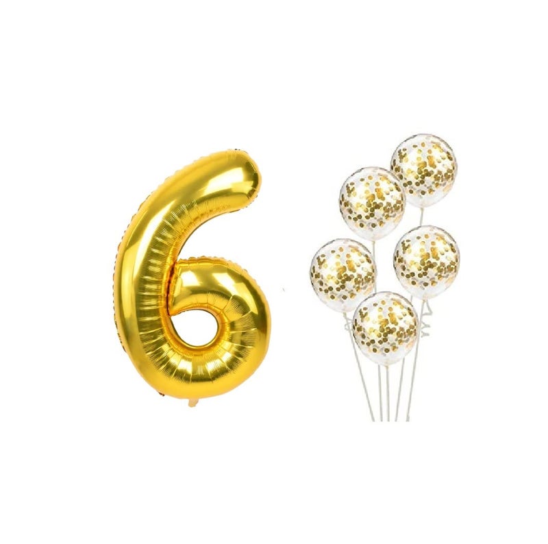 FI - FLICK IN 25 pcs 6th Birthday Decoration Girls Sixth Birthday Decorations Boys Sixth Bday Party 6 th Year Birth Day Decoration Items for Kids Party Supplies (Pack of 25, Gold) - Image 5
