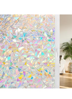 ميكسد فيلم الخصوصية النافذة، 50x500cm 3D نافذة ملصقات غير لاصقة النافذة لون للمنزل، الأشعة فوق البنفسجية حظر الملصقات النافذة الملصقة الثابتة، غرفة، منزل ملصقات النافذة الزخرفية للزجاج الخصوصية (أ)  - Image 1