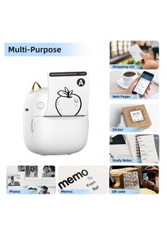 Generic Portable Mini Pocket Printer, Instant Sticker Maker with 7 Color Lamp for DIY Projects, Scrapbooking & Study  - Image 3