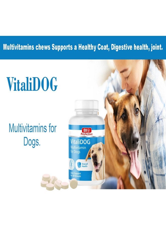 Bio Pet Active VitaliDOG Multivitamin for Dogs, Skin and Coat Supplement, Dog Prenatal Health Supplies, Vitamin A + E + B9 + B5 + H + Biotin + Amino Acids + Folic Acid for Dogs, 150 Chewable Tablets - Image 4