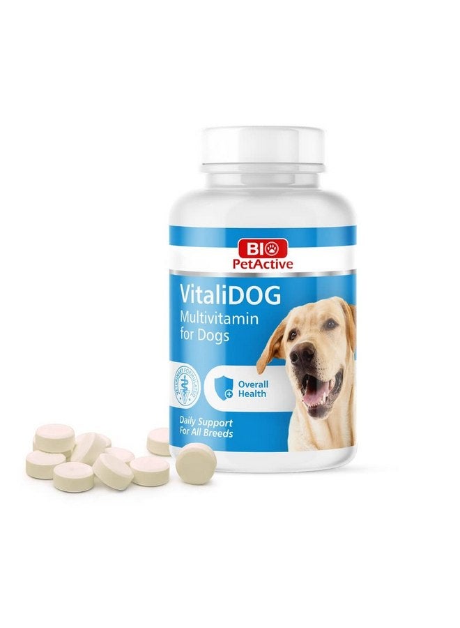 Bio Pet Active VitaliDOG Multivitamin for Dogs, Skin and Coat Supplement, Dog Prenatal Health Supplies, Vitamin A + E + B9 + B5 + H + Biotin + Amino Acids + Folic Acid for Dogs, 150 Chewable Tablets - Image 1
