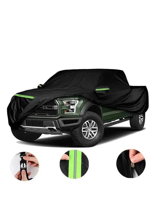 Ultra Durable Oxford Cloth Truck Cover For Dodge Ram 1500 Black All Weather Protection Windproof Buckle Zipper Door Access Dust Rain Snow Resistant Breathable Fading Resistant Exterior Car Cover Easy Installation - Image 1