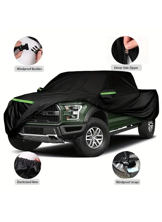 Ultra Durable Oxford Cloth Truck Cover For Dodge Ram 1500 Black All Weather Protection Windproof Buckle Zipper Door Access Dust Rain Snow Resistant Breathable Fading Resistant Exterior Car Cover Easy Installation - Image 4
