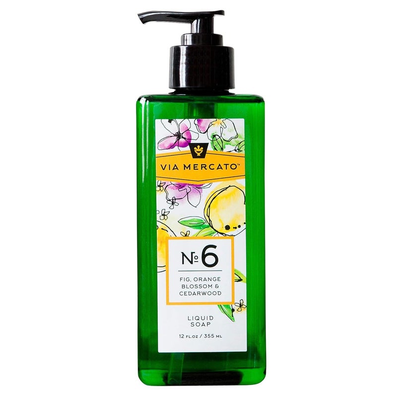 Via Mercato Liquid Soap Shea Butter Enriched 12 oz No 6  Fig Orange Blossom  Cedarwood 