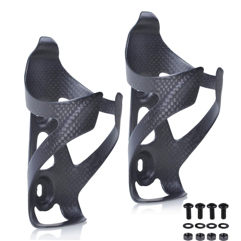 ThinkTop 2 Pack Ultra-Light Full Carbon Fiber Bicycle Bike Drink Water Bottle Cage Holder Brackets for Road Bike MTB Cycling - Image 1