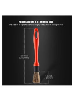SYOSI Car Detailing Brush Set, 5 Pack Soft Boar Hair Auto Detail Brush Kit No Scratch for Automotive Elegant Surface Interior Exterior Dashboard Emblems Panels Engine Bay Wheels Air Vent Seat Leather  - Image 3